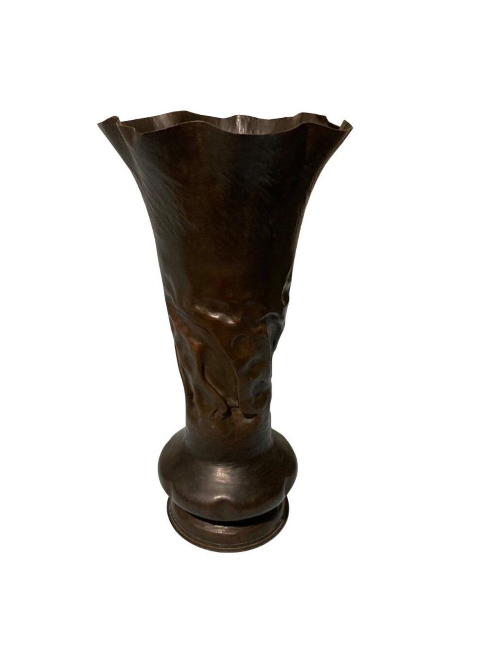 Antique WWI Trench Art Vase Made From A 75mm Artillery Shell
